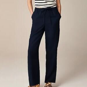 J. Crew Navy linen Soleil Pants